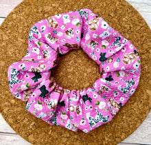 Load image into Gallery viewer, Puppies on Pink Scrunchie
