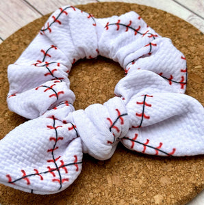 Baseball Laces Bow Scrunchie