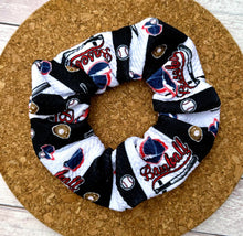 Load image into Gallery viewer, Baseball Stripes Scrunchie
