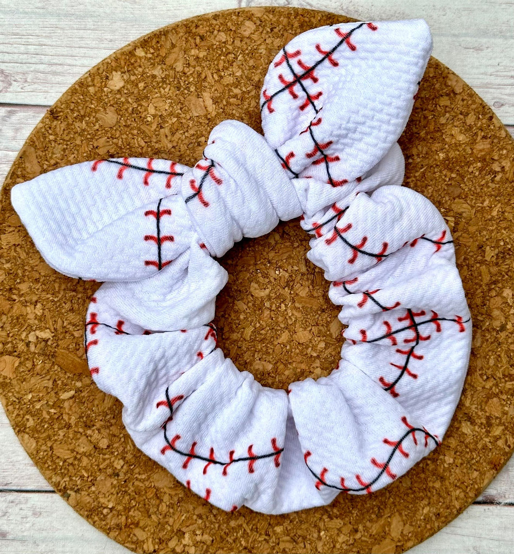 Baseball Laces Bow Scrunchie