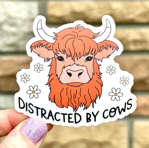 Distracted By Cows MATTE Vinyl Sticker