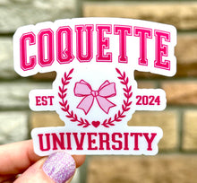 Load image into Gallery viewer, Coquette University MATTE Vinyl Sticker
