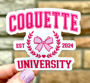 Coquette University MATTE Vinyl Sticker