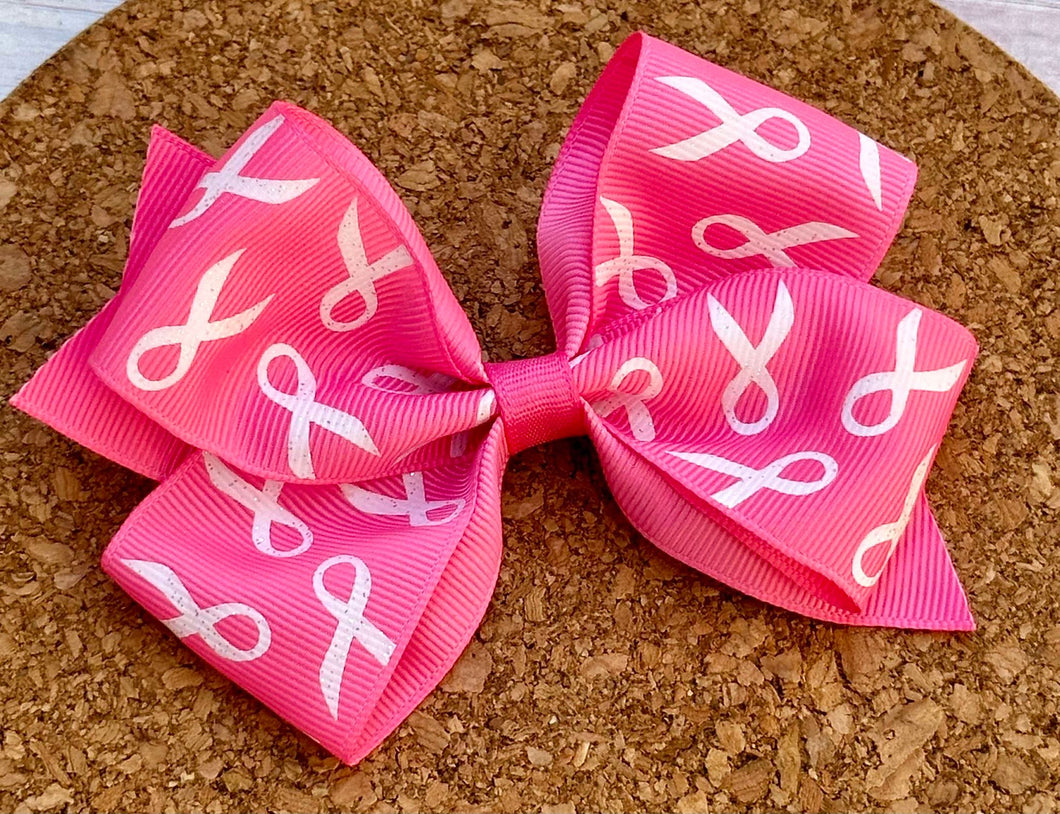 Pink Ribbons Glitter Pattern Ribbon Bow