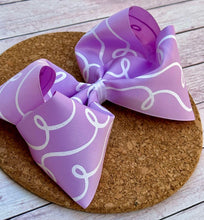 Load image into Gallery viewer, Lilac Glitter Doodles JUMBO bow
