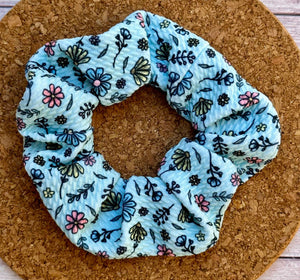 Blue Wildflowers Scrunchie