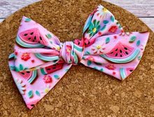 Load image into Gallery viewer, Watermelons Short Tails Fabric Bow
