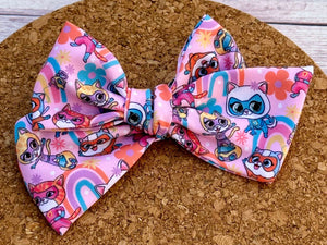 Super Kitten Short Tails Fabric Bow