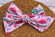 Load image into Gallery viewer, Watermelons Short Tails Fabric Bow
