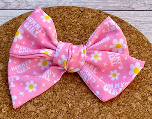 Mommy's Girl Short Tails Fabric Bow