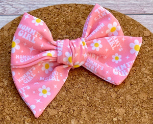 Mommy's Girl Short Tails Fabric Bow