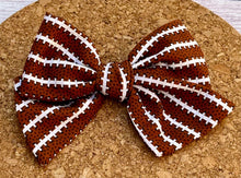 Load image into Gallery viewer, Football Laces Short Tails Fabric Bow
