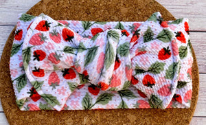 Strawberries Infant Knotted Bow Headwrap