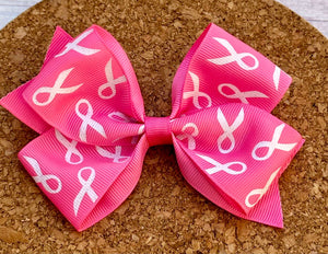 Pink Ribbons Glitter Pattern Ribbon Bow