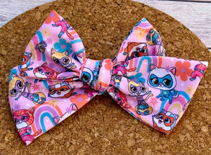 Super Kitten Short Tails Fabric Bow