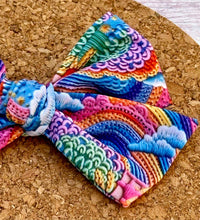 Load image into Gallery viewer, Rainbows Short Tails Fabric Bow
