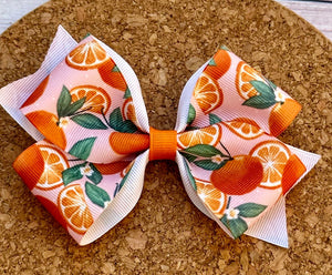 Oranges Pattern Ribbon Bow