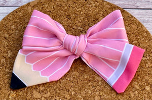 Pink Pencil Short Tails Fabric Bow