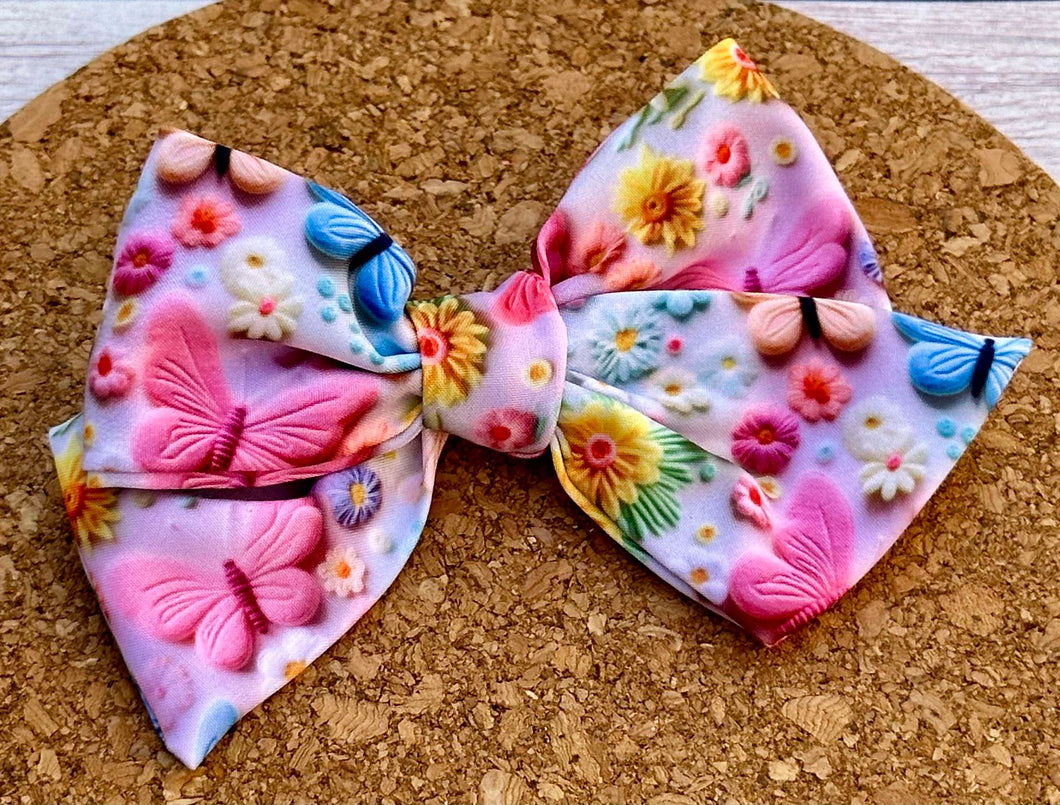 Butterflies Short Tails Fabric Bow