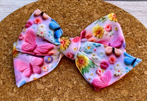 Butterflies Short Tails Fabric Bow