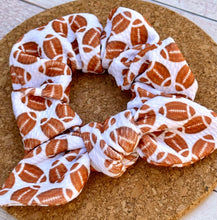 Load image into Gallery viewer, Footballs Bow Scrunchie
