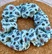 Load image into Gallery viewer, Blue Wildflowers Scrunchie
