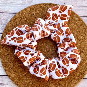 Footballs Bow Scrunchie