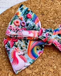 Unicorn Short Tails Fabric Bow