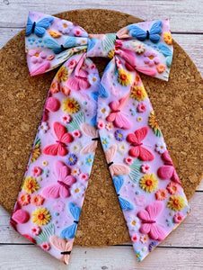 Butterflies Long Tails Fabric Bow