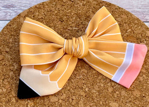 Yellow Pencil Short Tails Fabric Bow