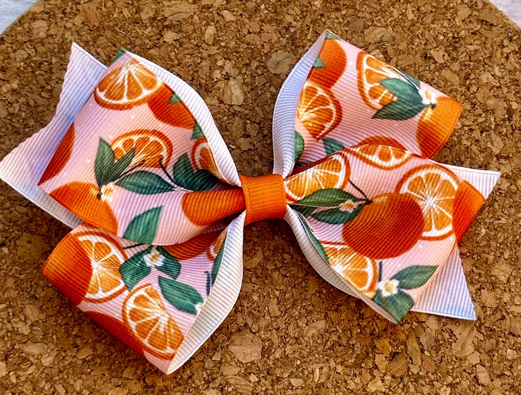 Oranges Pattern Ribbon Bow