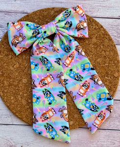 Dogs Long Tails Fabric Bow