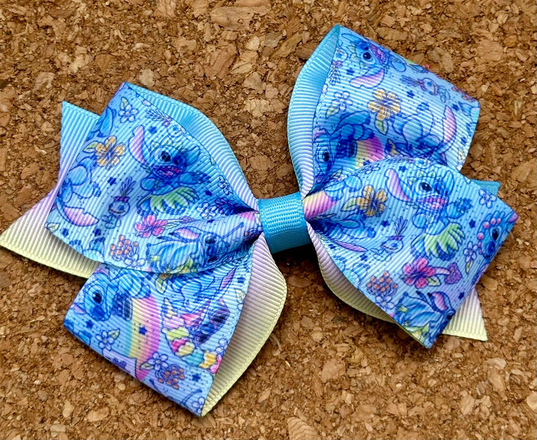 Blue Alien Pattern Bow