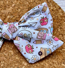 Load image into Gallery viewer, School Things Short Tails Fabric Bow
