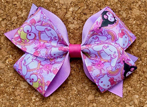 Kitty And Friends Pattern Bow