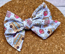 Load image into Gallery viewer, School Things Short Tails Fabric Bow
