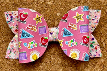 Load image into Gallery viewer, School Stickers Glitter Layered Leatherette Bow
