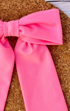 Load image into Gallery viewer, Pink Swim Long Tails Fabric Bow
