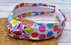 Smiley Stars Hard Knot Headband