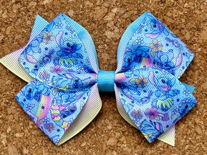 Blue Alien Pattern Bow