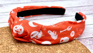 Orange Halloween Hard Knot Headband