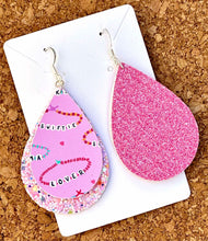 Load image into Gallery viewer, Friendship Bracelets Layered Glitter Teardrop Dangle Earrings
