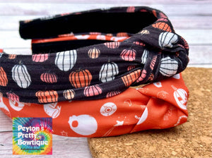 Orange Halloween Hard Knot Headband