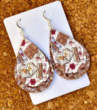 Load image into Gallery viewer, Books Layered Glitter Teardrop Dangle Earrings
