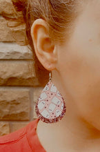 Load image into Gallery viewer, School Bus Layered Glitter Teardrop Dangle Earrings
