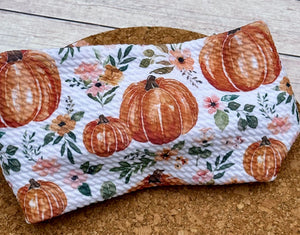 Floral Pumpkins Infant Knotted Bow Headwrap