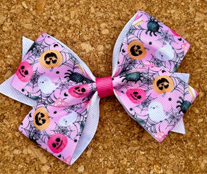 Girly Halloween Pattern Bow