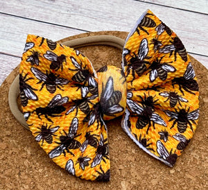 Bees Fabric Bow