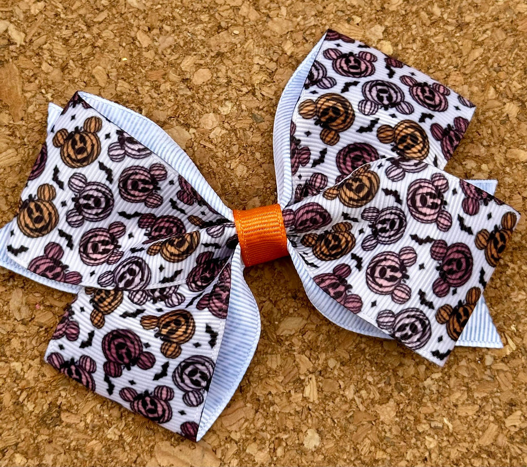 Pumpkin Heads Pattern Bow