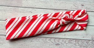 Candy Cane Stripes Mama Skinny Knot Headband